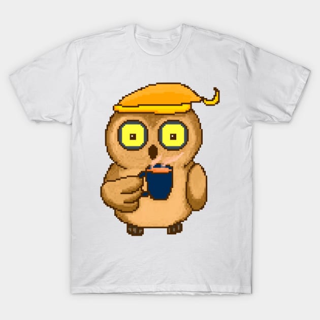 Night owl with a mug T-Shirt by TheAlbinoSnowman